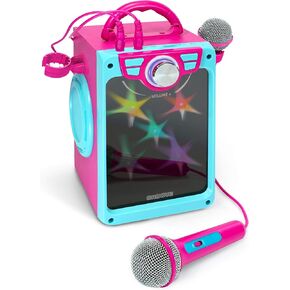 Kids Karaoke Machine for Girls - Pink Portable Karaoke Speaker System Set with 2 Microphones Gift for Girl - Bluetooth/AUX/USB, Karaoke & Microphone Best Birthday Gifts for Girls Ages 8 9+ Years Old