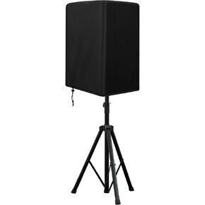 Speaker Cover for 12 Inch PA/DJ Powered Speaker Mounted on Stand, Outdoor Speaker Covers UV Protection Water Resistant Dustproof 600D Oxford Cloth(Black)