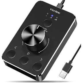 Vaydeer Volume Control Knob with One-Click Mute Function and 3 Volume Control Modes, USB Volume Knob Multimedia Controller for Win 7/8/10/Mac, Gift for Loved Ones