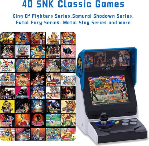 مجموعة لوحة ألعاب نيو جيو ميني إنترناشيونال وايت [يتضمن كابل HDMI]، 40 لعبة SNK الكلاسيكية المحملة مسبقاً: ملك المقاتلين / سبيكة معدنية وأكثر in Kuwait