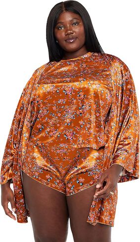 Savage X، رداء قصير مخملي نسائي قصير، Distorted Bloom، XS/S in Kuwait