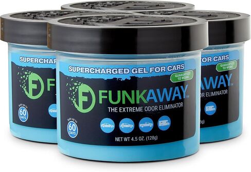 FunkAway Supercharged Gel for Cars, 4.5 oz., Extreme Odor Eliminator Soaks Up and Removes Smells in Cars, SUVs, Trucks and RVs for Long-Lasting Results in Saudi Arabia