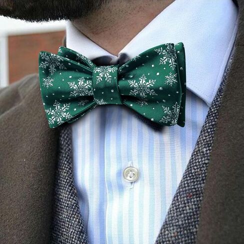 YOHOWA Mens Christmas Self Tie Bow Tie Set Bowties Pocket Square Cufflinks Woven Tuxedo Party Xmas Holiday Festival Vacation in Kuwait