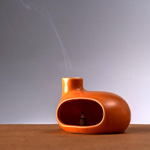 Handmade Terracotta Palo Santo Holder Burner for Smudging and Meditation - Mexican Style Chiminea Clay Incense Dish for Wiccan Altar and Negative Energy Cleansing in Saudi Arabia