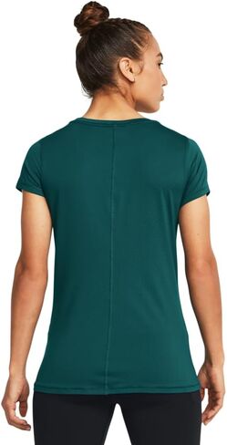 تي شيرت نسائي بأكمام قصيرة من Under Armour HeatGear Armor، (102) أبيض / / أسود، مقاس كبير in Saudi Arabia