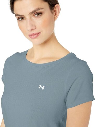 تي شيرت نسائي بأكمام قصيرة من Under Armour HeatGear Armor، (102) أبيض / / أسود، مقاس كبير in Saudi Arabia