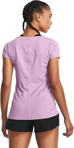 تي شيرت نسائي بأكمام قصيرة من Under Armour HeatGear Armor، (102) أبيض / / أسود، مقاس كبير in Saudi Arabia
