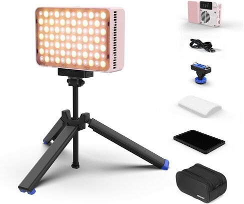 amaran Ace 25x Light Kit Bi-Color Pocket LED Light,Boost Mode to 32W Mini On Camera Video Light,2700K~6500K Support Magnetic Attraction and App Control with Carrying Case,Mini Tripod,Grid (Silver) | Ace 25x Pocket Bi-Color LED Light, Dome Difuser, 30 Degr in Saudi Arabia