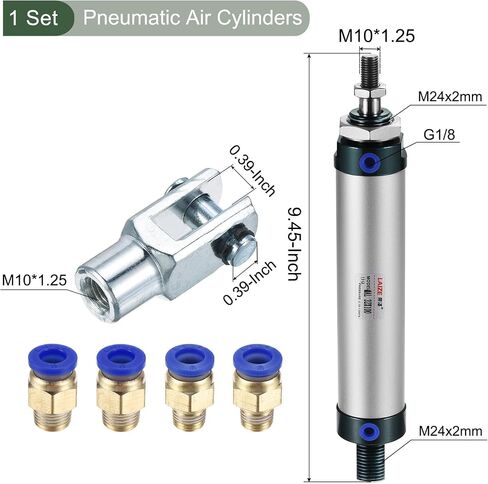 YOKIVE Pneumatic Air Cylinders, with Y Connectors and Quick Fitting Great for Automatic Equipment (32mm Bores 25mm Stroke) in Saudi Arabia