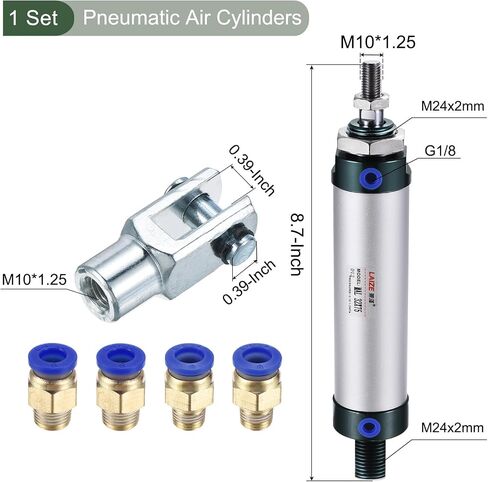 YOKIVE Pneumatic Air Cylinders, with Y Connectors and Quick Fitting Great for Automatic Equipment (32mm Bores 25mm Stroke) in Saudi Arabia