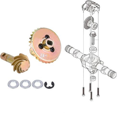 AMK RC Car Bevel Gear, Metal Gear Solid Delta, 8T 24T/27T/30T/33T Heavy Duty Overdrive Bevel Gear for 1/10 RC Crawler Axial SCX10 II AR44/45 Capra Portal Axle Spare Parts (30T 8T Reversal) in Kuwait