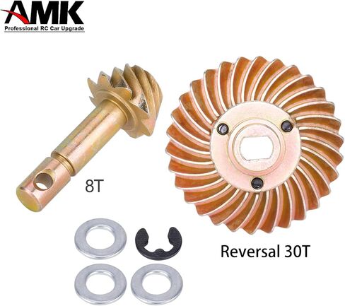 AMK RC Car Bevel Gear, Metal Gear Solid Delta, 8T 24T/27T/30T/33T Heavy Duty Overdrive Bevel Gear for 1/10 RC Crawler Axial SCX10 II AR44/45 Capra Portal Axle Spare Parts (30T 8T Reversal) in Kuwait