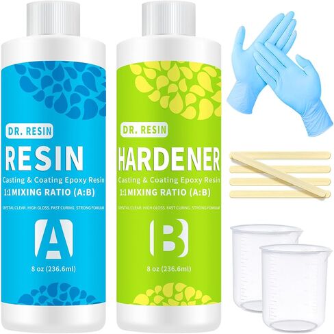 DR. RESIN Epoxy Resin 64oz Kit, Self-Leveling, High Gloss, UV Impact Resistance Epoxy for Table Top Coat, Wood, DIY Jewelry Making in Saudi Arabia