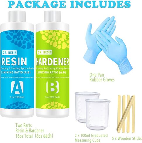 DR. RESIN Epoxy Resin 64oz Kit, Self-Leveling, High Gloss, UV Impact Resistance Epoxy for Table Top Coat, Wood, DIY Jewelry Making in Saudi Arabia