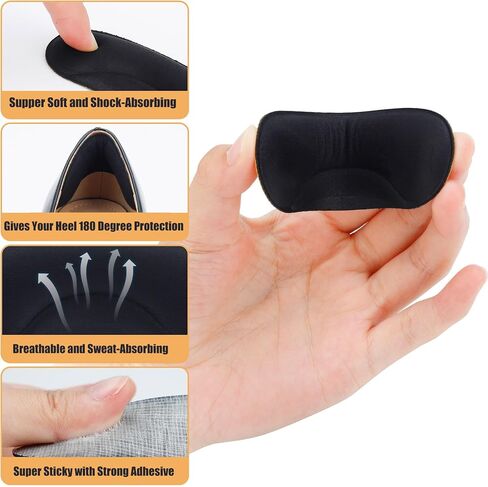 6 Pairs Heel Cushion Pads for Shoes Too Big, Shoe Grips Liners Heel Protectors to Prevent Heel Pain, Blisters and Rubbing, Anti Slip Shoe Filler Make Shoes Fit Tighter in Saudi Arabia