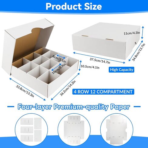 HIMOMO 4 Set Trading Card Storage Box, 3700 Count Card Storage Box White Bulk Card Storage Box Sports Card Sorting Tray Card Sleeve Cases Collection Card Box for Basketball Card Storage Sports Cards in Saudi Arabia