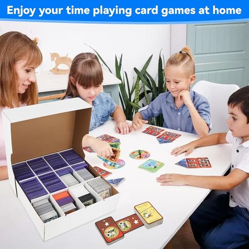 HIMOMO 4 Set Trading Card Storage Box, 3700 Count Card Storage Box White Bulk Card Storage Box Sports Card Sorting Tray Card Sleeve Cases Collection Card Box for Basketball Card Storage Sports Cards in Saudi Arabia