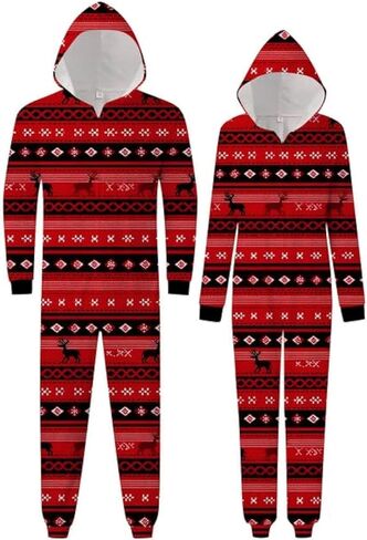 بيجامة عيد الميلاد Moonight للعائلة الكبار منامة Onesie بيجامة عيد الميلاد مطابقة للأزواج in Kuwait