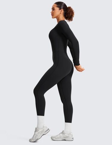 CRZ YOGA Butterluxe Long Sleeve Jumpsuits for Women Scoop Neck Casual Yoga One Piece Jumpsuits 25" Leggings in Saudi Arabia