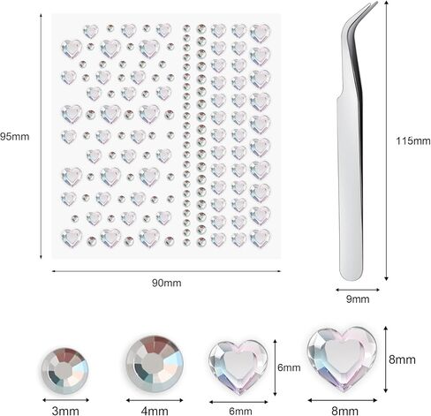 Face Gems Lip Stud Fake Nose Stud Eyebrow Stud Rhinestone Sticker 3D Non Piercing Nose Stud Stick on Silver Belly Button Sticker for Face Eye Makeup Nail Reusable Decorative Jewels for Body in Kuwait