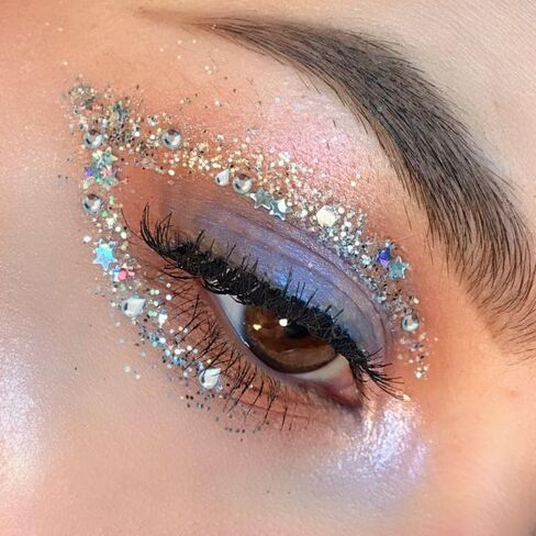 Face Gems Lip Stud Fake Nose Stud Eyebrow Stud Rhinestone Sticker 3D Non Piercing Nose Stud Stick on Silver Belly Button Sticker for Face Eye Makeup Nail Reusable Decorative Jewels for Body in Kuwait