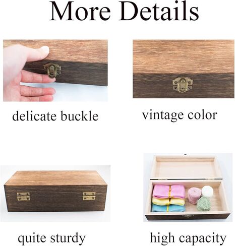 Wood Storage Box with Lid Solid Container Keepsake Decorative Table Large Rectangular Smooth Store Space to Organize Toys Cosmetics Vintage, 7.87 * 3.93 * 2.36 inch, Light Brown in Kuwait