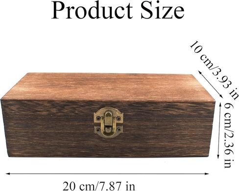 Wood Storage Box with Lid Solid Container Keepsake Decorative Table Large Rectangular Smooth Store Space to Organize Toys Cosmetics Vintage, 7.87 * 3.93 * 2.36 inch, Light Brown in Kuwait