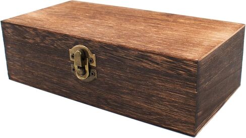 Wood Storage Box with Lid Solid Container Keepsake Decorative Table Large Rectangular Smooth Store Space to Organize Toys Cosmetics Vintage, 7.87 * 3.93 * 2.36 inch, Light Brown in Kuwait
