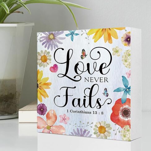 Philippians 4:26 Pray About Everything Worry About Nothing Floral Wooden Sign Desk Decor,Bible Verse Wood Block Sign Desk Decorations for Christian Home Bedroom Girls Room Office Shelf Table Decor in Kuwait