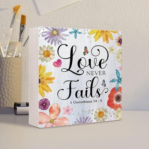Philippians 4:26 Pray About Everything Worry About Nothing Floral Wooden Sign Desk Decor,Bible Verse Wood Block Sign Desk Decorations for Christian Home Bedroom Girls Room Office Shelf Table Decor in Kuwait