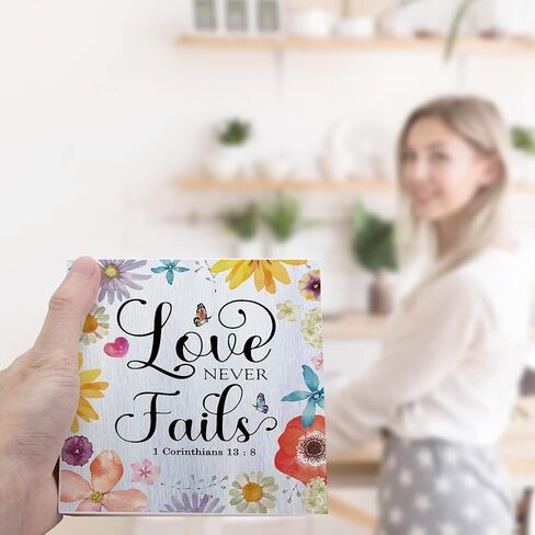 Philippians 4:26 Pray About Everything Worry About Nothing Floral Wooden Sign Desk Decor,Bible Verse Wood Block Sign Desk Decorations for Christian Home Bedroom Girls Room Office Shelf Table Decor in Kuwait
