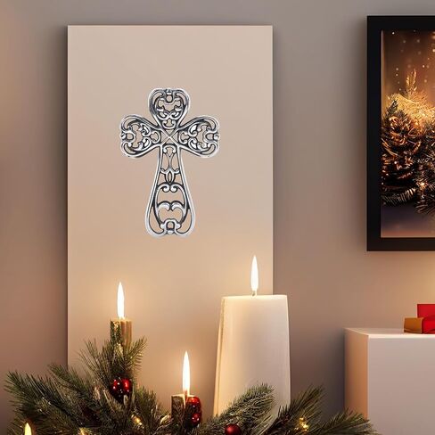 Castleore Large Size Easy Wall Hanging Home Decor Religious Christian Crosses for Wall | Best for Home, Office and As Gift | Size L 11 W 7.2 Inch | (White Antique) in Saudi Arabia