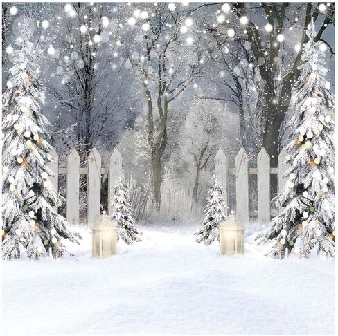 AIIKES 10X8FT Winter Photography Backdrop Glitter White Snow Forest Pine Tree Backdrop Christmas Holiday Party Decor Banner Kids Portrait Photo Studio Props 12-621 in Saudi Arabia