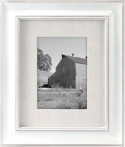 Malden International Designs Barnside Portrait Gallery Textured Mat Picture Frame, 3 Option, 3-5x7, White in Saudi Arabia