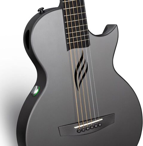Enya NOVA Go SP1 Carbon Fiber Acoustic Electric Guitar with Smart AcousticPlus 35 Inch Travel Acustica Guitarra Starter Bundle Kit of Gig Bag, Strap, Strings, Charging Cable, Instrument Cable(Black) in Saudi Arabia