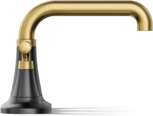 Kohler 27414-4-CBL صنبور حوض الحمام، صنبور حمام مركزي مع استنزاف الفرس، 1.2 جرام في الدقيقة، كروم مصقول مع أسود غير لامع in Saudi Arabia