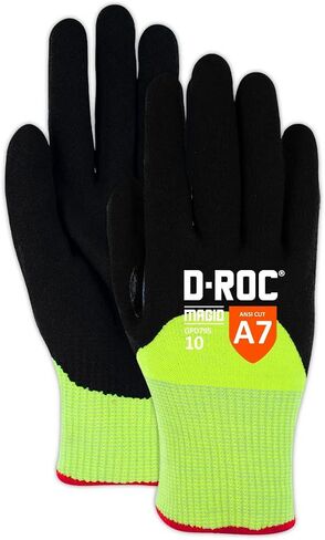 MAGID Touchscreen Level A7 Cut Resistant Work Gloves, 120 PR, Enhanced Liquid-Grip, Sandy Nitrile Coated (Nitrix), Size 7/S, Reusable, 13-Gauge Hyperon Shell (GPD795) in Saudi Arabia