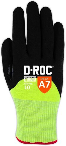 MAGID Touchscreen Level A7 Cut Resistant Work Gloves, 120 PR, Enhanced Liquid-Grip, Sandy Nitrile Coated (Nitrix), Size 7/S, Reusable, 13-Gauge Hyperon Shell (GPD795) in Saudi Arabia