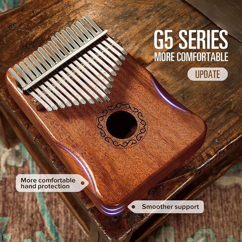 Kalimba Thumb Piano 17 Keys with Mahogany Wood,Mbira,Finger Piano Builts-in Waterproof Protective Box, Easy to Learn Portable Musical Instrument,Gift for Kids Adult Beginners (Mahogany) in Saudi Arabia
