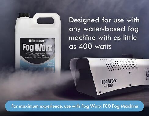 عصير الضباب عالي الكثافة من FogWorx - ربع لتر - 32 أونصة سائلة من سائل آلي ذو أساس مائي طويل الأمد وعالي الإنتاج وعديم الرائحة لآلات من 400 إلى 1500 واط in Kuwait