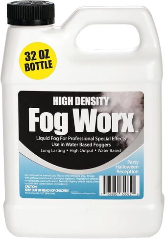 عصير الضباب عالي الكثافة من FogWorx - ربع لتر - 32 أونصة سائلة من سائل آلي ذو أساس مائي طويل الأمد وعالي الإنتاج وعديم الرائحة لآلات من 400 إلى 1500 واط in Kuwait