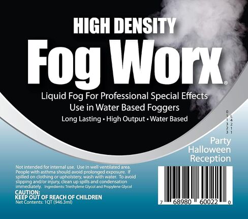 عصير الضباب عالي الكثافة من FogWorx - ربع لتر - 32 أونصة سائلة من سائل آلي ذو أساس مائي طويل الأمد وعالي الإنتاج وعديم الرائحة لآلات من 400 إلى 1500 واط in Kuwait