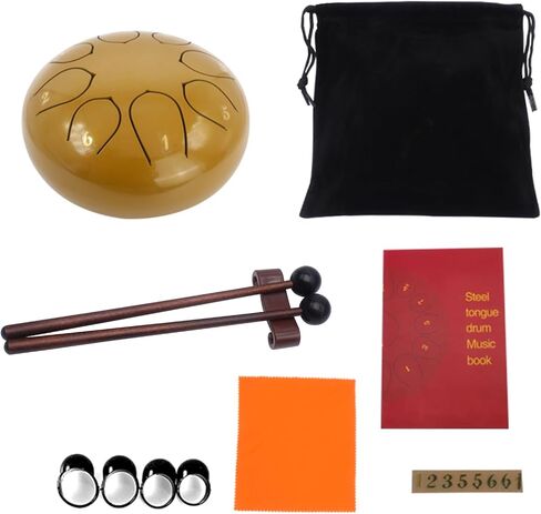 Rain Drum, Upgraded Rain Drum for Outside, Rain Drum for Garden 8 Notes 6 IN, Rain Chimes for Outside, Steel Tongue Drum, Tongue Drum (Black) in Saudi Arabia