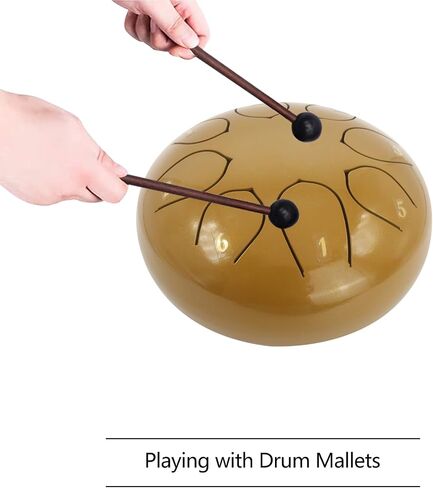 Rain Drum, Upgraded Rain Drum for Outside, Rain Drum for Garden 8 Notes 6 IN, Rain Chimes for Outside, Steel Tongue Drum, Tongue Drum (Black) in Saudi Arabia