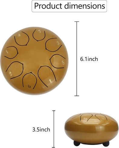 Rain Drum, Upgraded Rain Drum for Outside, Rain Drum for Garden 8 Notes 6 IN, Rain Chimes for Outside, Steel Tongue Drum, Tongue Drum (Black) in Saudi Arabia