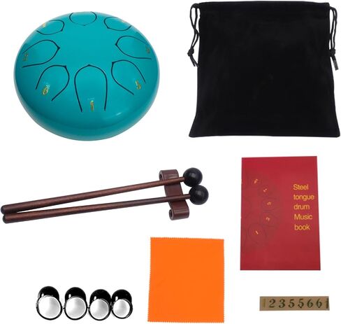 Rain Drum, Upgraded Rain Drum for Outside, Rain Drum for Garden 8 Notes 6 IN, Rain Chimes for Outside, Steel Tongue Drum, Tongue Drum (Black) in Saudi Arabia
