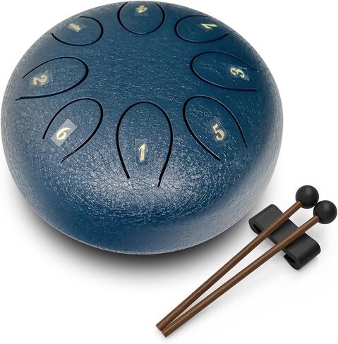 REGIS rain drum for outside，Steel Tongue Drum 8 Notes 6 Inches Chakra Tank Drum Steel Percussion Padded Travel Bag and Mallets，Musical Education Entertainment Meditation Yoga Zen Gifts(malachite) in Saudi Arabia