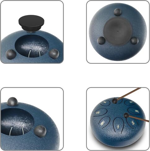 REGIS rain drum for outside，Steel Tongue Drum 8 Notes 6 Inches Chakra Tank Drum Steel Percussion Padded Travel Bag and Mallets，Musical Education Entertainment Meditation Yoga Zen Gifts(malachite) in Saudi Arabia