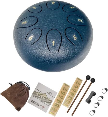 REGIS rain drum for outside，Steel Tongue Drum 8 Notes 6 Inches Chakra Tank Drum Steel Percussion Padded Travel Bag and Mallets，Musical Education Entertainment Meditation Yoga Zen Gifts(malachite) in Saudi Arabia