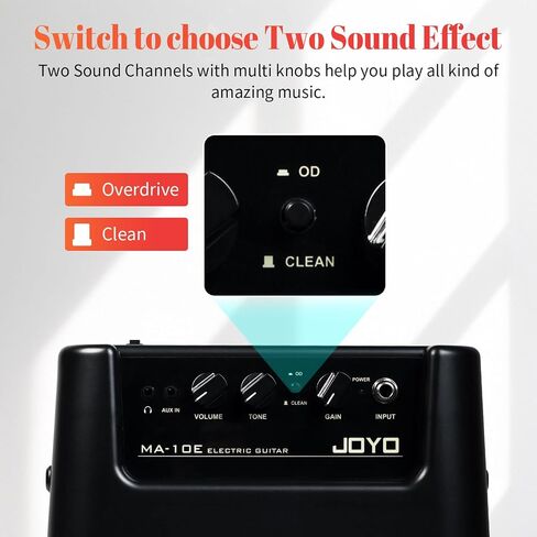 JOYO 10W Mini Bass Amp Bass Guitar Practice Amp Combo Bass Amplifier Portable Small Battery Powered Bass Amp Dual Channel (MA-10B) in Saudi Arabia